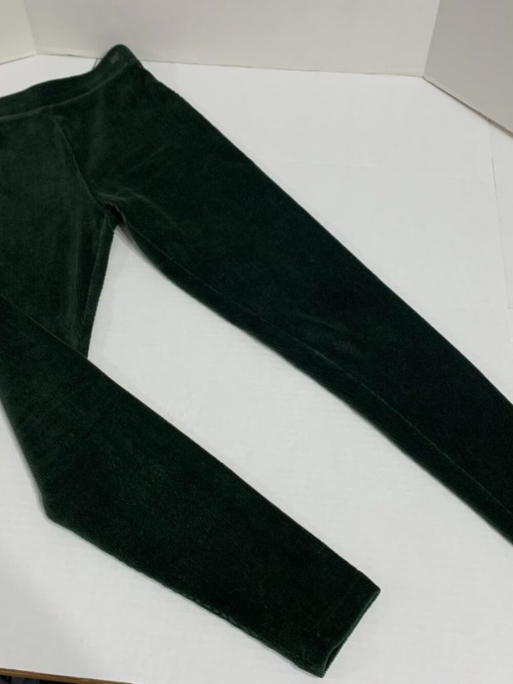 Express Tricot Womens Size Medium Dark Green Velour Leggings